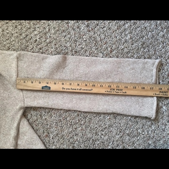 Zara Crop Cream Knit Wide Arm Crew Neck Sweater Medium - Picture 7 of 7